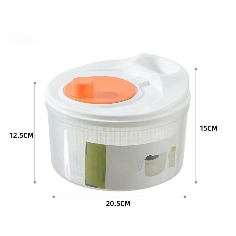 Manual Vegetable Dehydrator Salad Spinner Fruit and Lettuce Dryer with Drain Basket – Orange