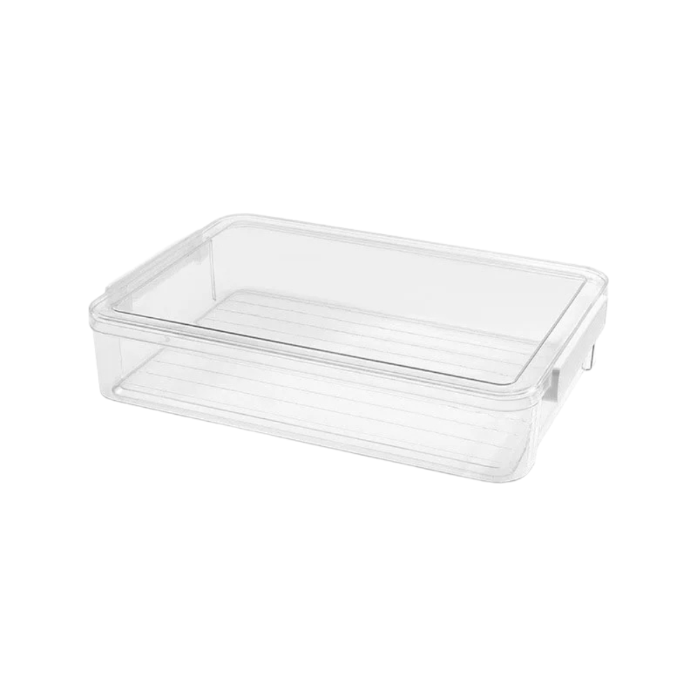 Clear PET A4 Document Storage Box with Lid Stackable Waterproof Desktop File Organizer – High