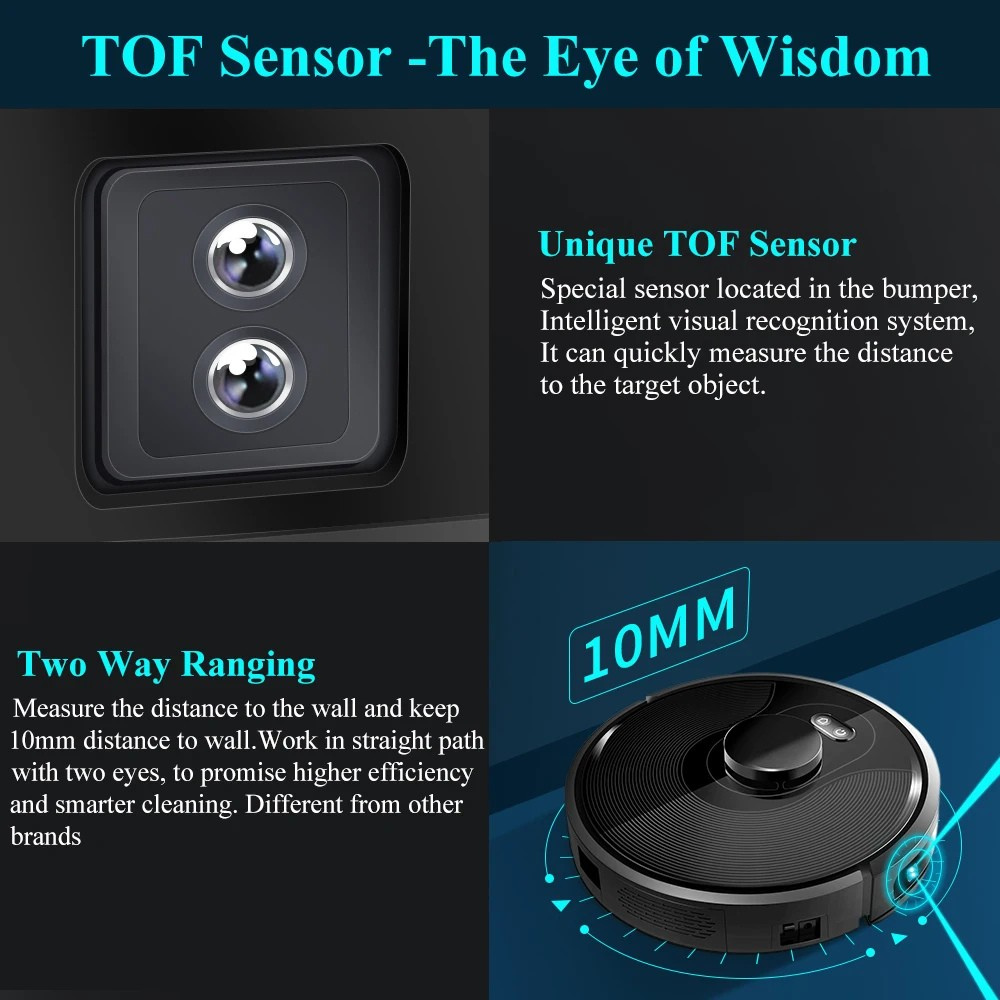 Robot Vacuum Cleaner 6500Pa LiDAR Navigation UV Sterilisation WiFi App Control Mop and Vacuum – Black