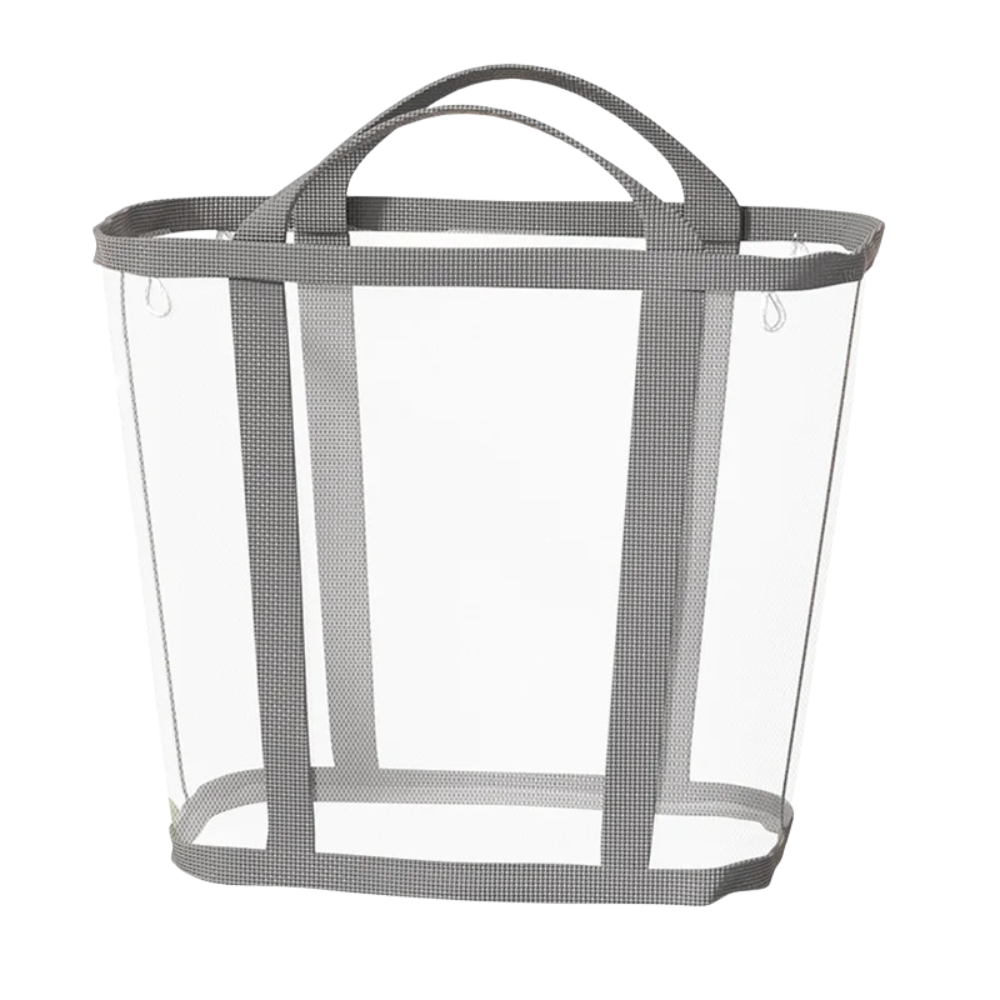 Foldable Mesh Laundry Basket Large Capacity Portable Clothes Hamper with Handles – Grey