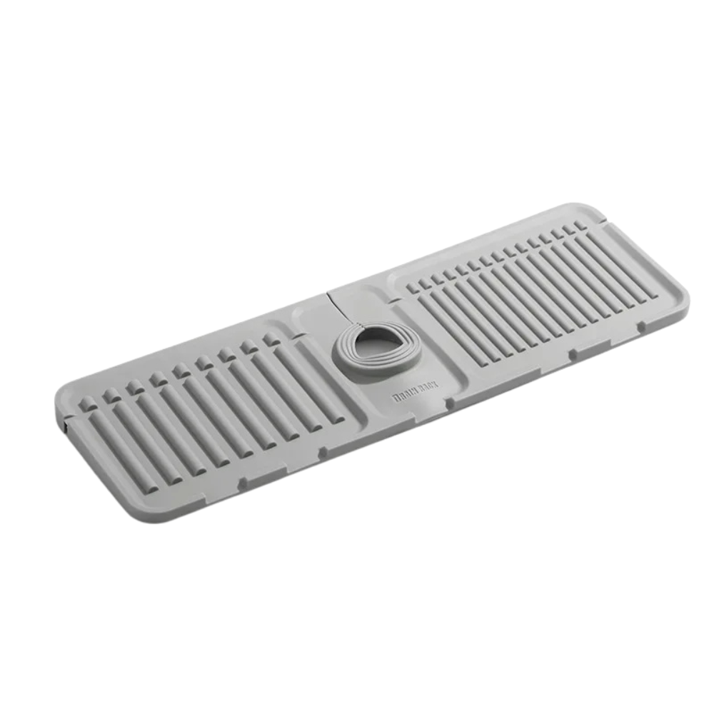 Silicone Sink Draining Mat Fast Drying Faucet Splash Guard Countertop Protector – Grey