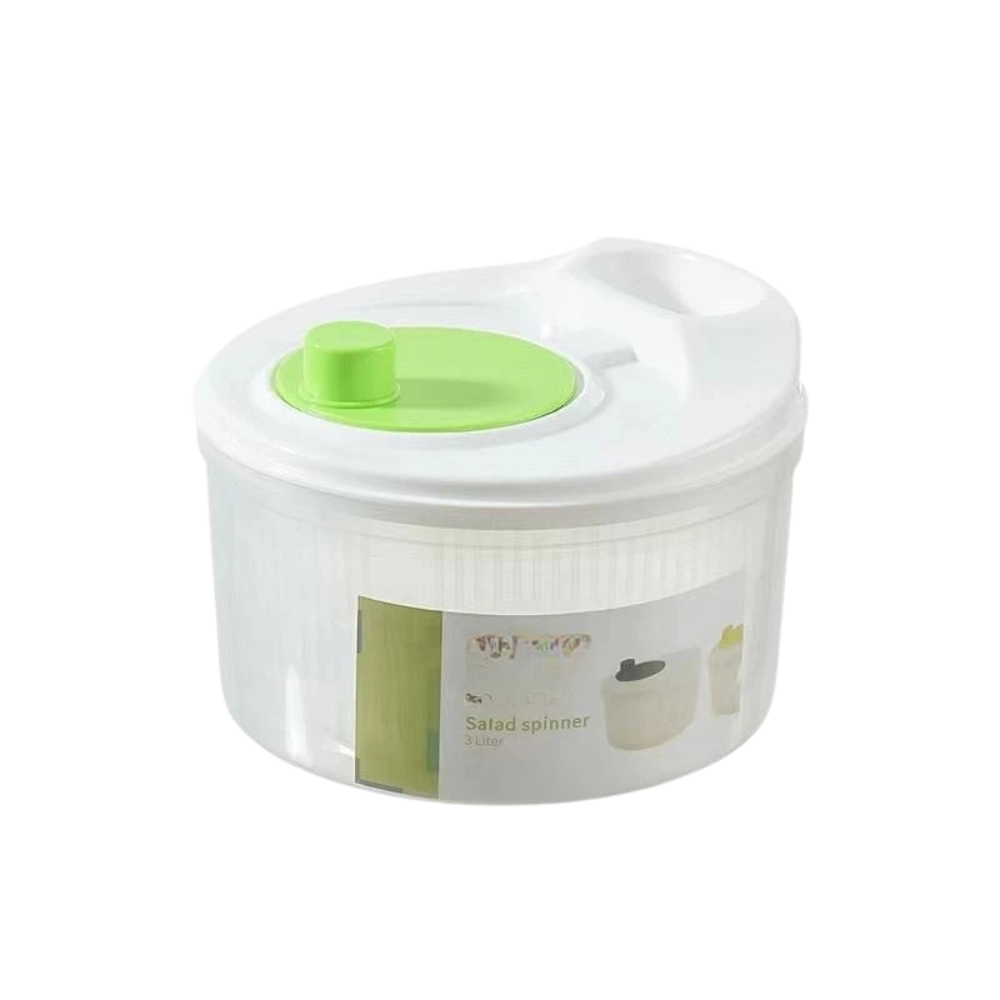 Manual Vegetable Dehydrator Salad Spinner Fruit and Lettuce Dryer with Drain Basket – Green