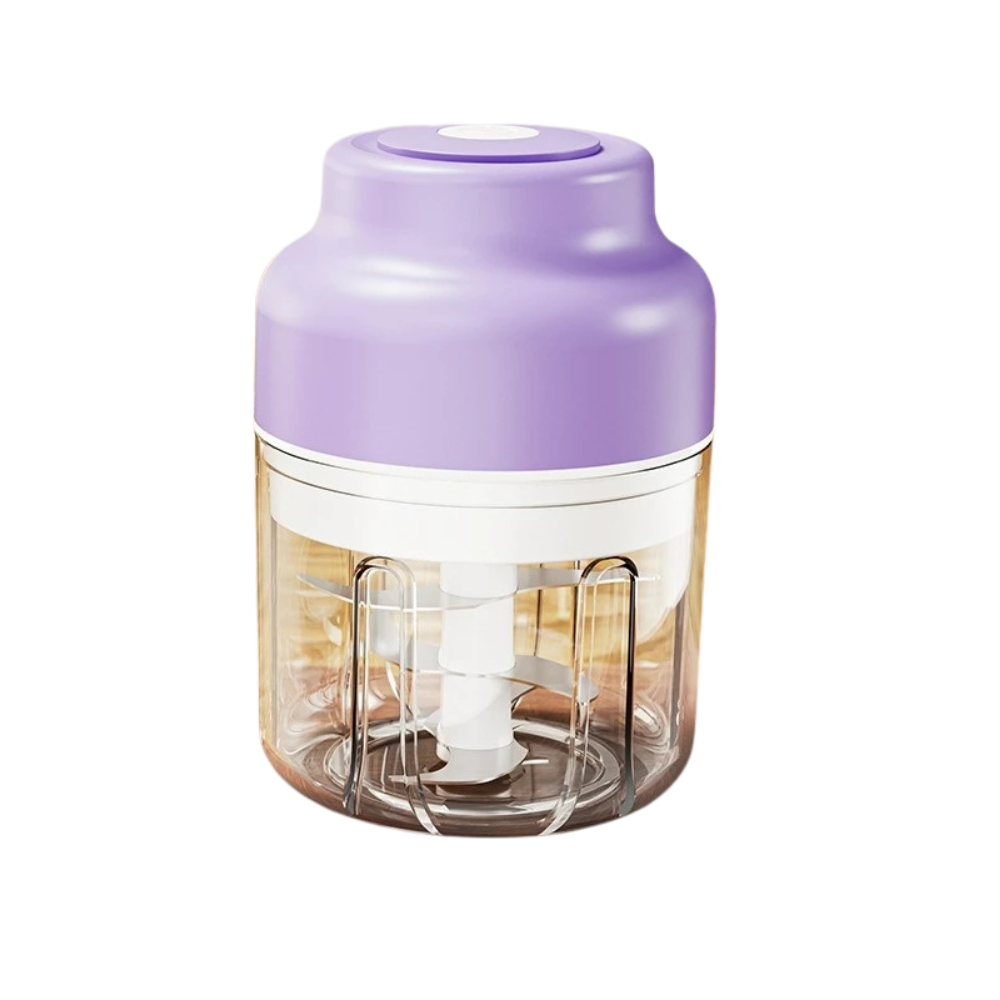 Electric Garlic Chopper 320ml USB Rechargeable Mini Food Processor Vegetable Grinder – Purple