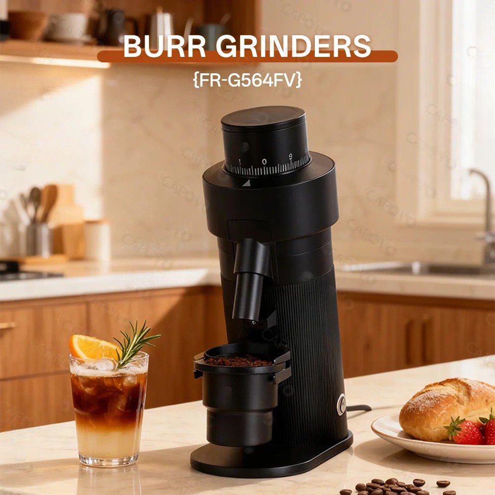 Coffee Grinder 250W Variable Speed Electric Burr Grinder with 64mm Flat Burr – Black