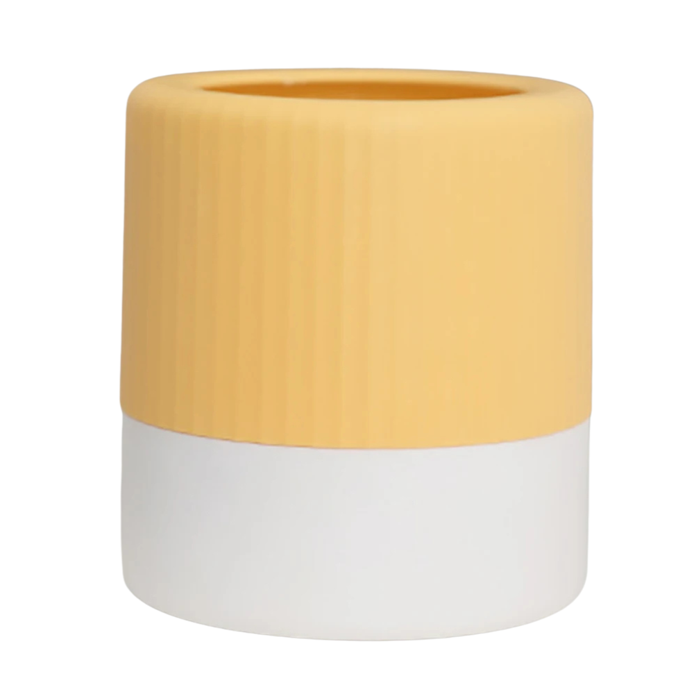 Mini Desktop Trash Can 2.3L Modern Waste Basket for Office Bedside and Beauty Desk – Yellow