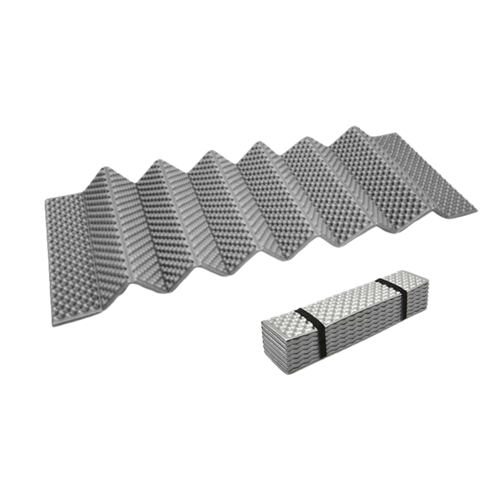 Ultralight Folding Sleeping Mat 2cm Egg Crate Foam Camping Pad with Aluminium Foil Insulation – Grey