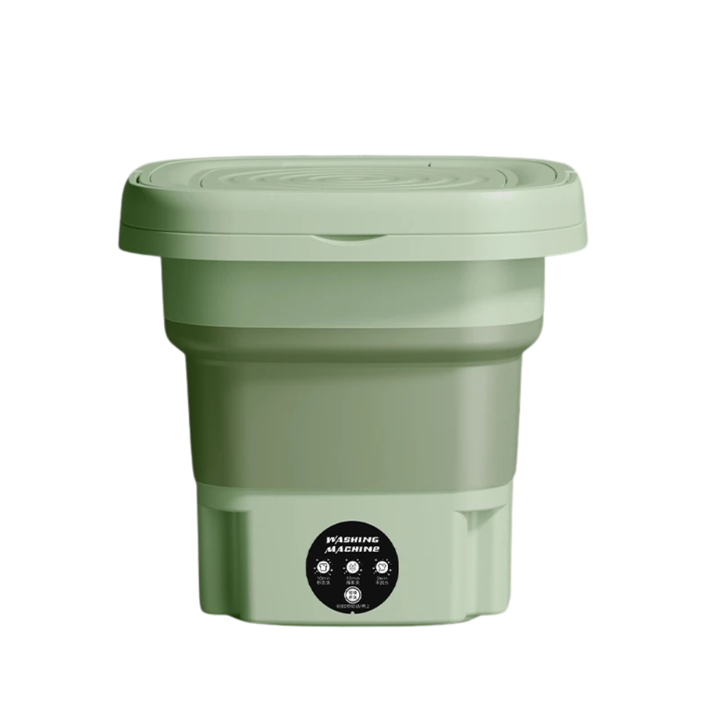Portable Washing Machine 8L Foldable Mini Washer with Spin Dry Function for Underwear and Delicates – Green