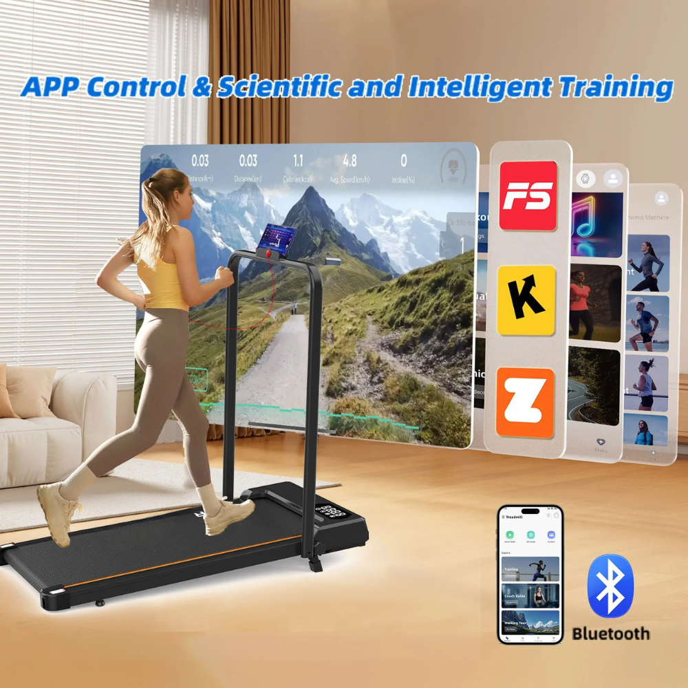 Treadmill 150kg Capacity Foldable Running Machine with 9% Incline and LED Display – Black
