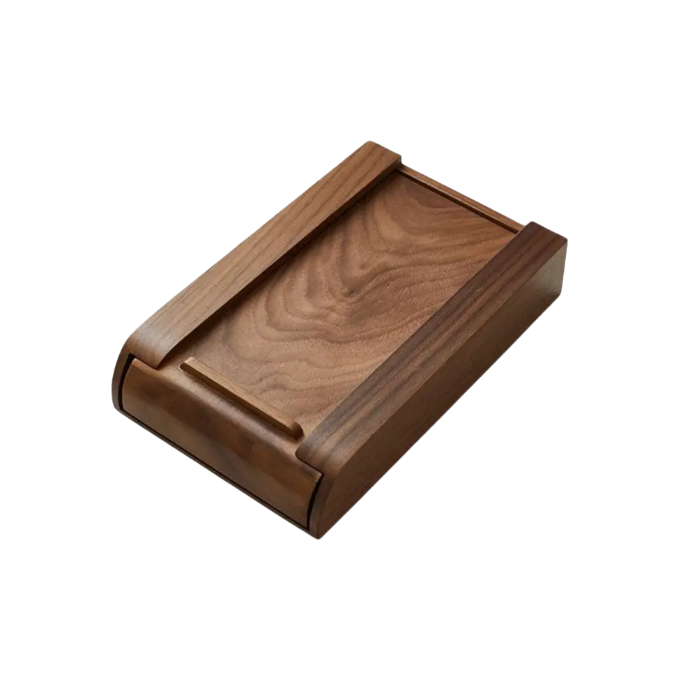 Hidden Under Desk Storage Drawer Self Adhesive Wooden Organizer for Office Desk Home Workspace – Walnut