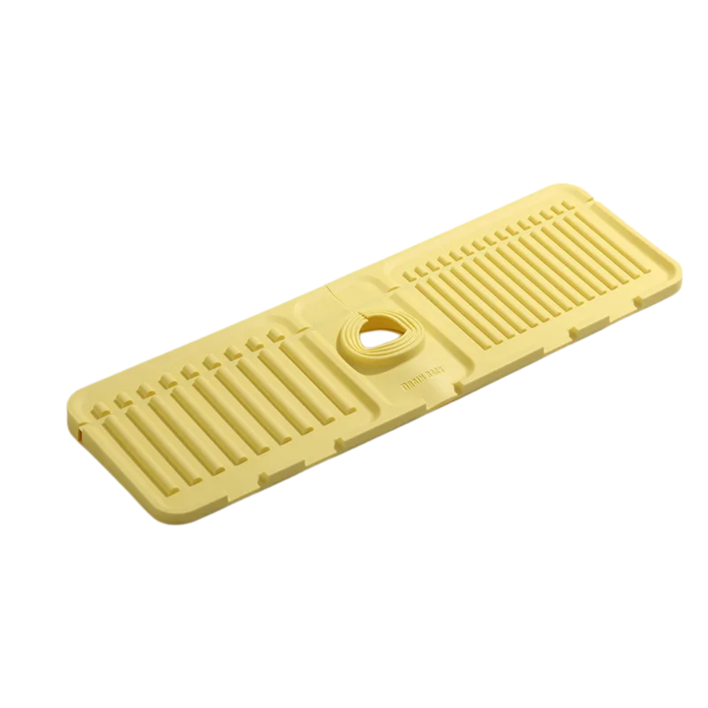 Silicone Sink Draining Mat Fast Drying Faucet Splash Guard Countertop Protector – Yellow
