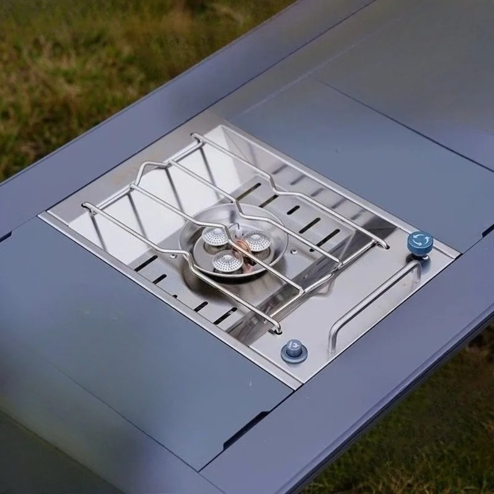 Camping Gas Stove 8000W IGT Flat Burner Stainless Steel Outdoor Cooker – Silver