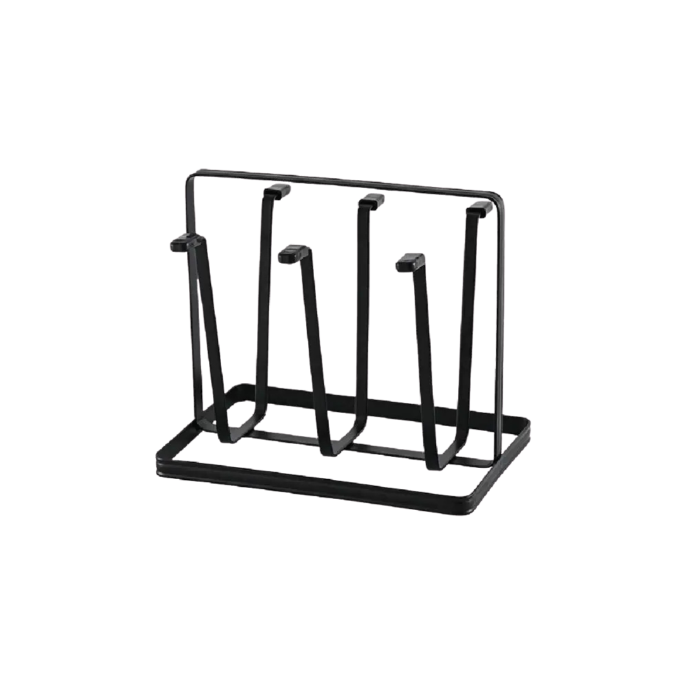 Cup Drying Rack Countertop Mug Holder Organizer with Drainage Tray and 6 Hooks – Black