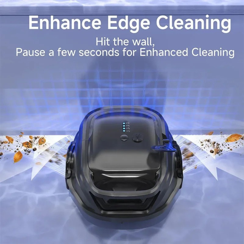 Pool Vacuum Robot 2600mAh Cordless Automatic Cleaner with Dual-Layer Filtration and Smart Navigation