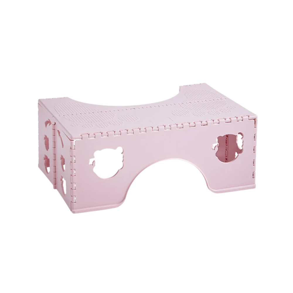 Foldable Toilet Squat Stool 7 Inch Non Slip Bathroom Foot Stool Portable Step Stool – Pink