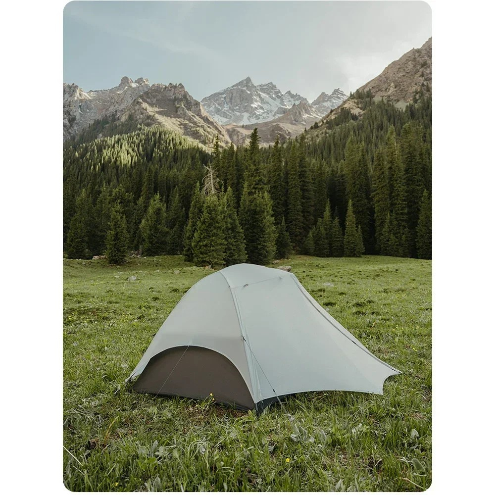 Camping Tent 2 Person Ultralight Waterproof Backpacking Shelter Double Layer – Light Grey