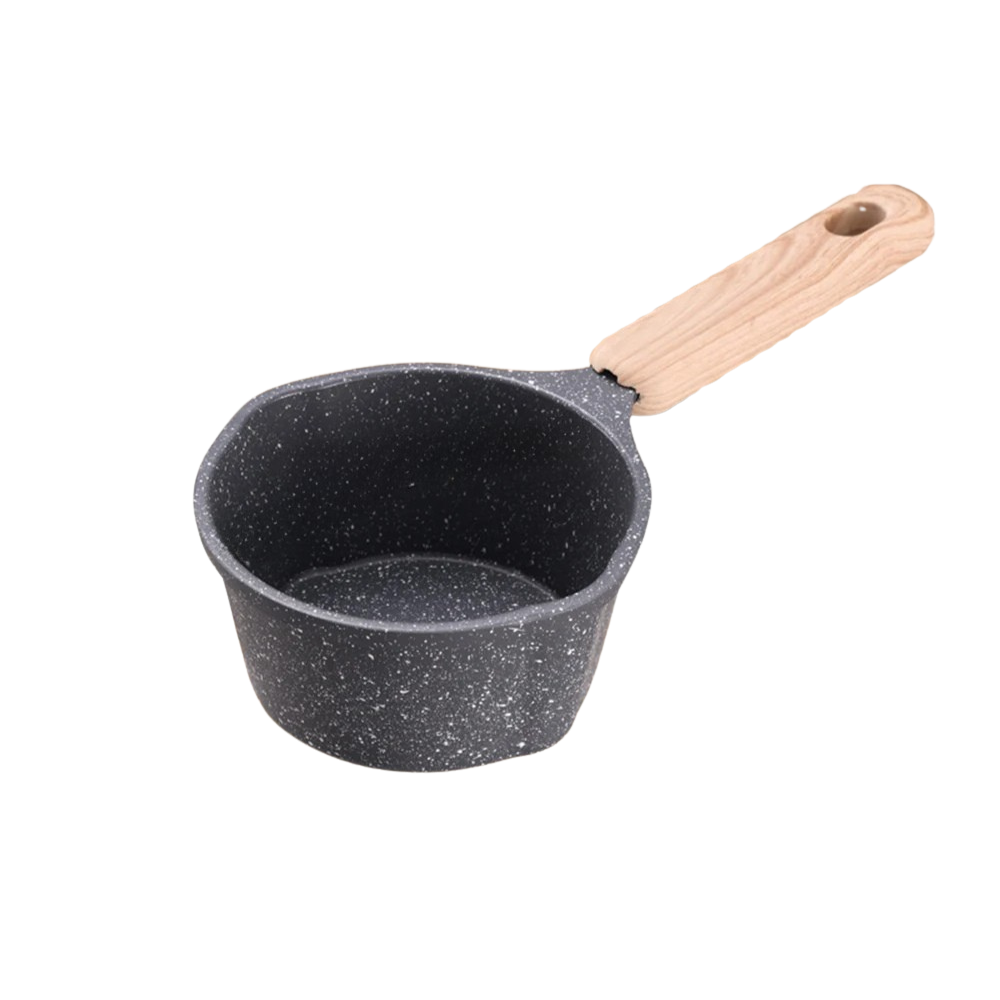 Milk Pot Small Nonstick Saucepan Butter Warmer with Pour Spout and Measurement Marks – Black
