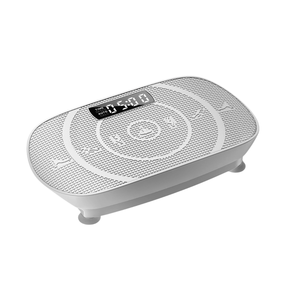 Vibration Plate Exercise Machine Bluetooth Fitness Platform with Resistance Bands and Remote Control – White