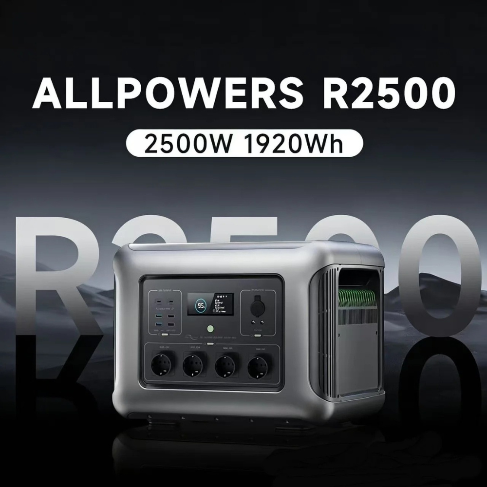 Portable Power Station 1920Wh LiFePO4 Solar Generator 2500W Pure Sine Wave UPS – Grey