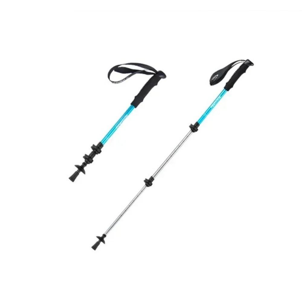 Trekking Pole Adjustable Aluminum Hiking Walking Stick EVA Grip – Sky Blue