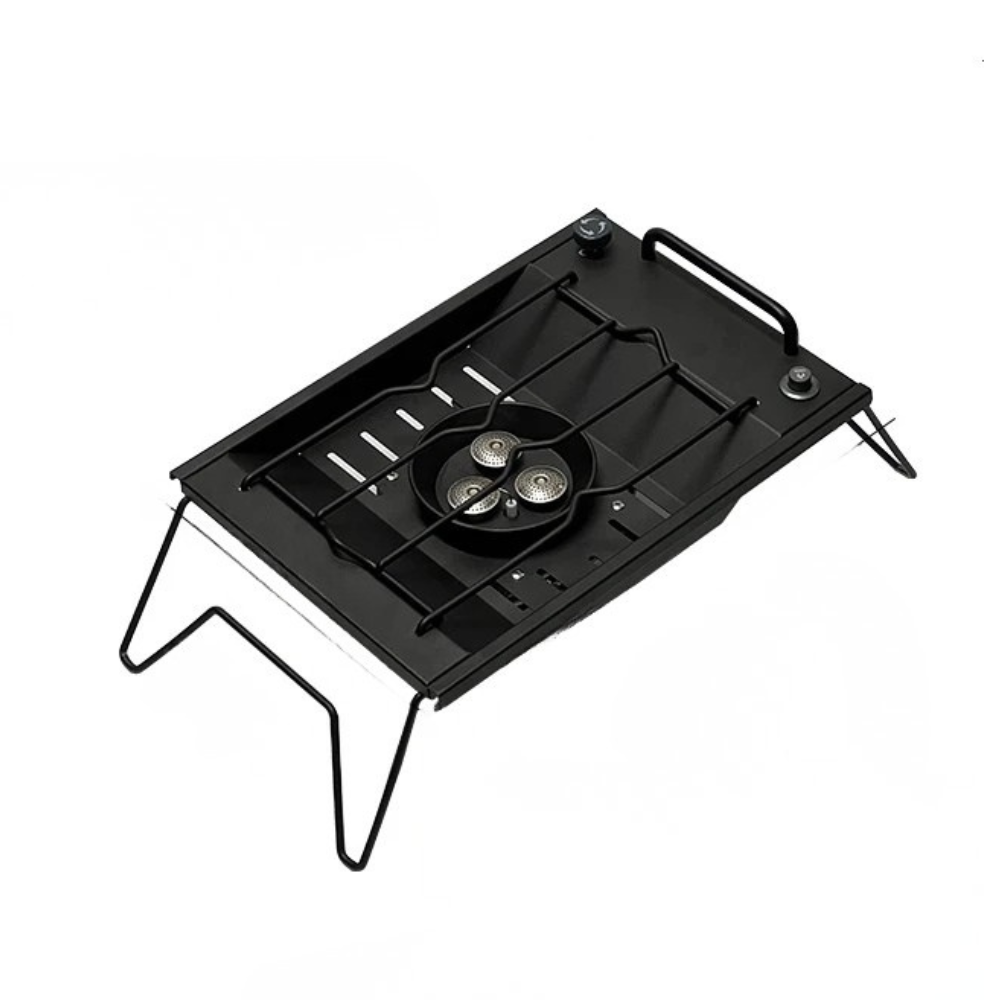 Camping Gas Stove 8000W IGT Flat Burner Stainless Steel Outdoor Cooker – Black