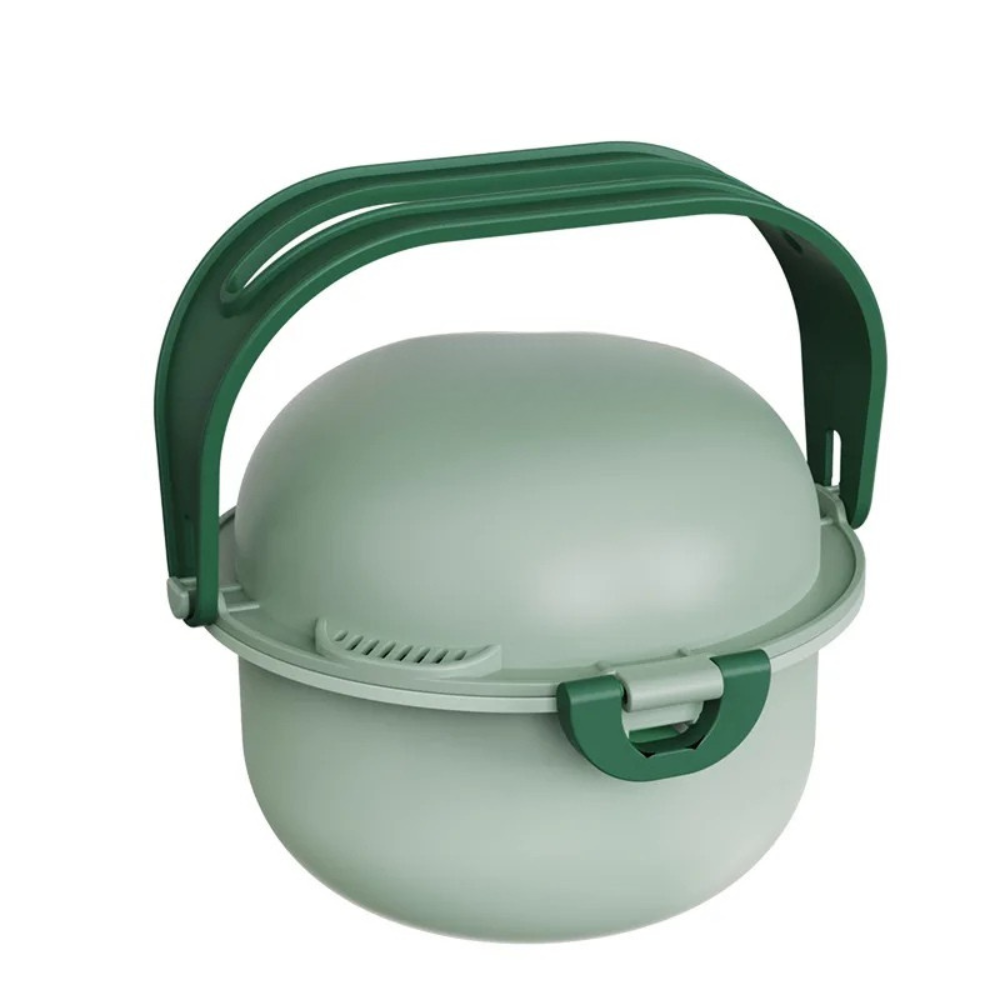 Portable Pet Feeding Bowl Foldable Dual Food and Water Dish for Outdoor Travel and Hiking – Green