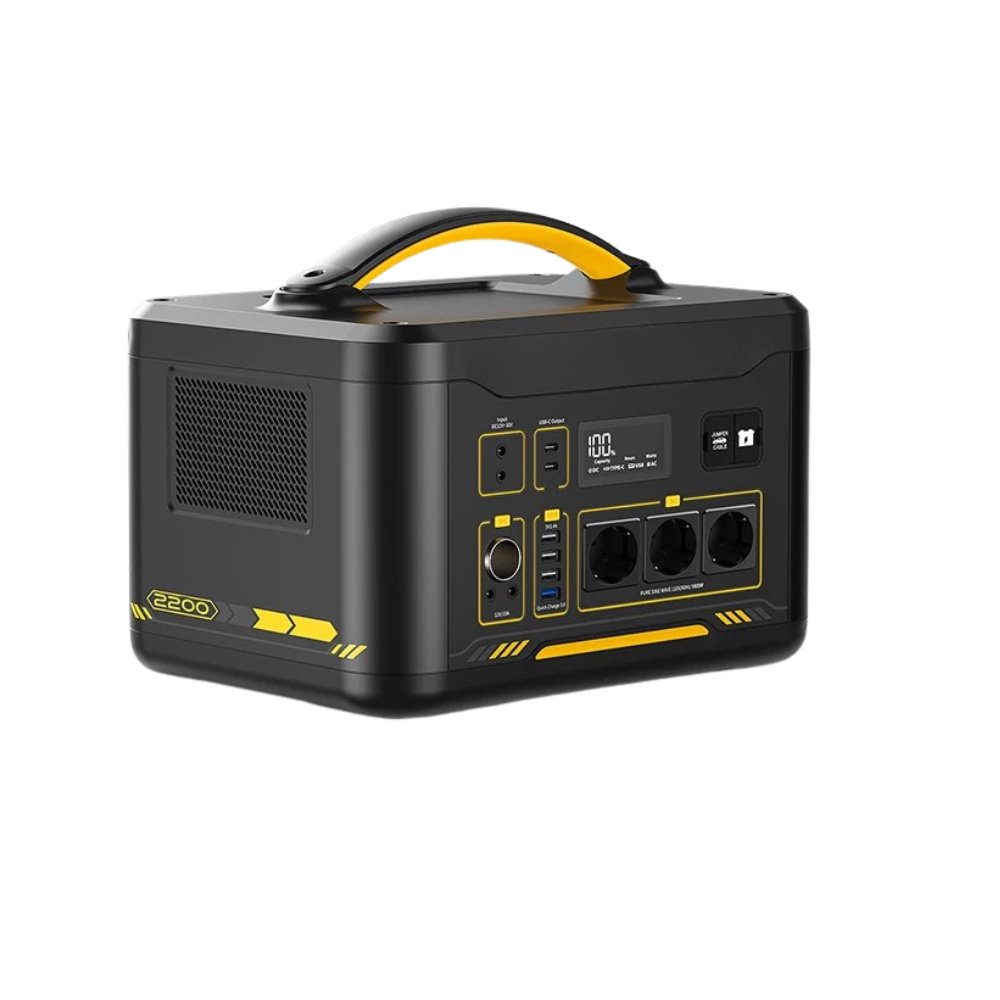 Portable Power Station 1548Wh 2200W LiFePO4 Solar Generator Pure Sine Wave Backup Power Supply – Black
