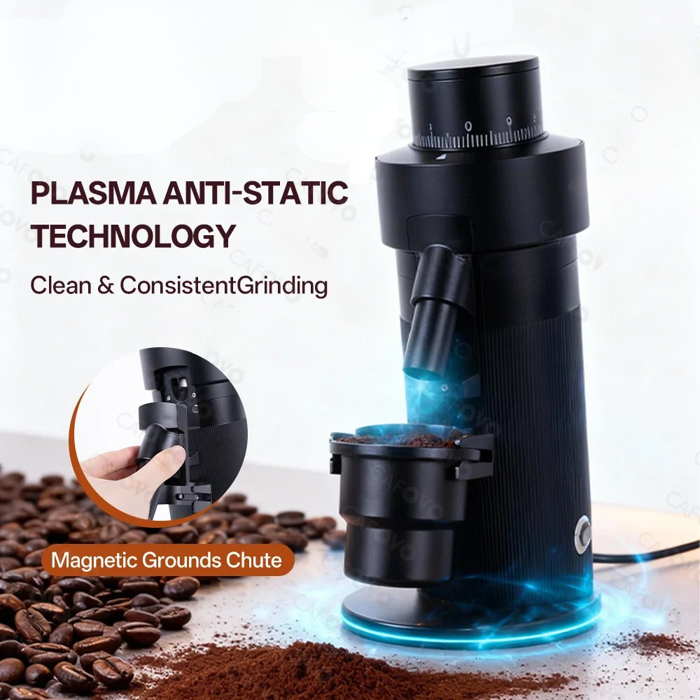 Coffee Grinder 250W Variable Speed Electric Burr Grinder with 64mm Flat Burr – Black