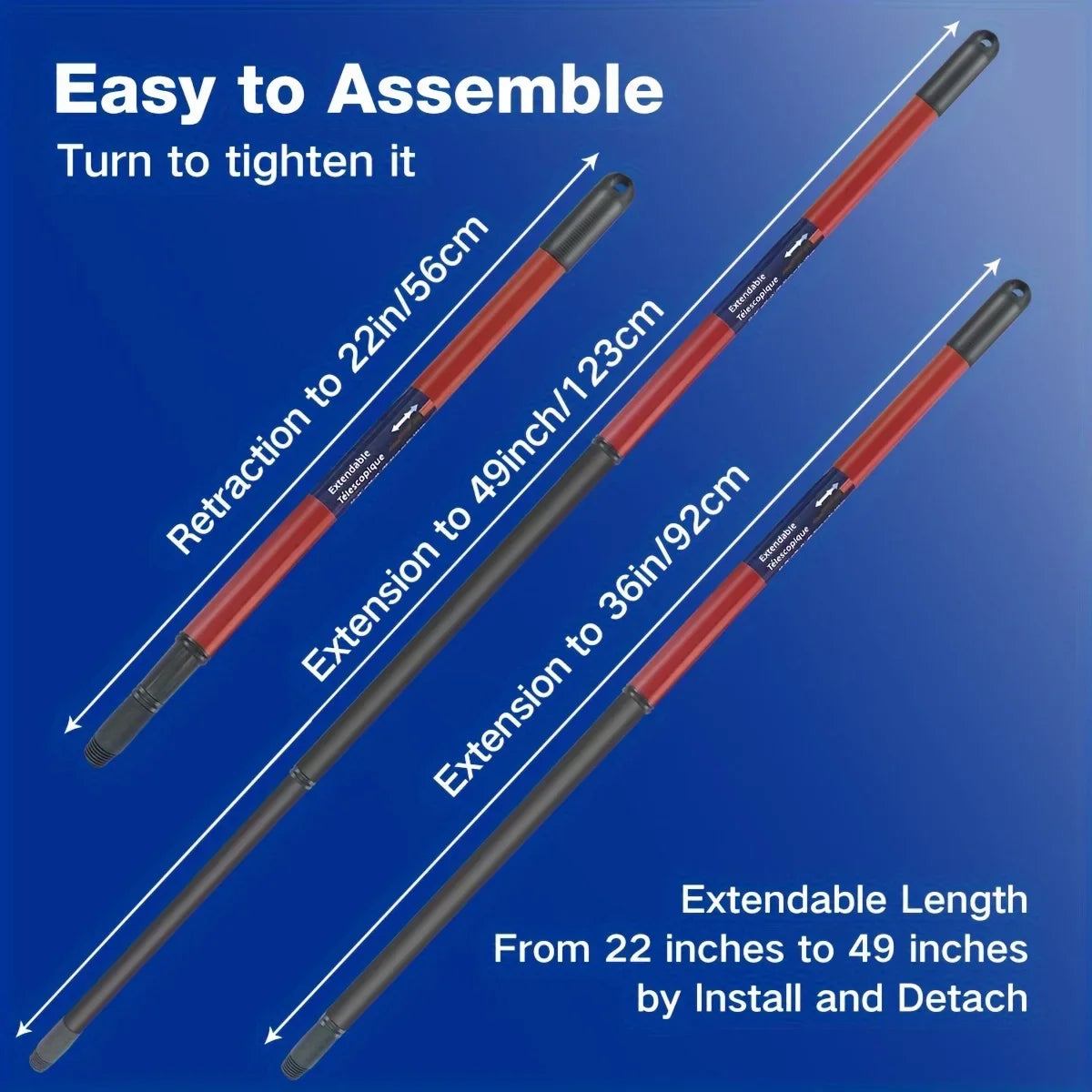 Microfiber Mop with 49 Inch Handle Commercial Floor Cleaning Mop with Refill Head Blue