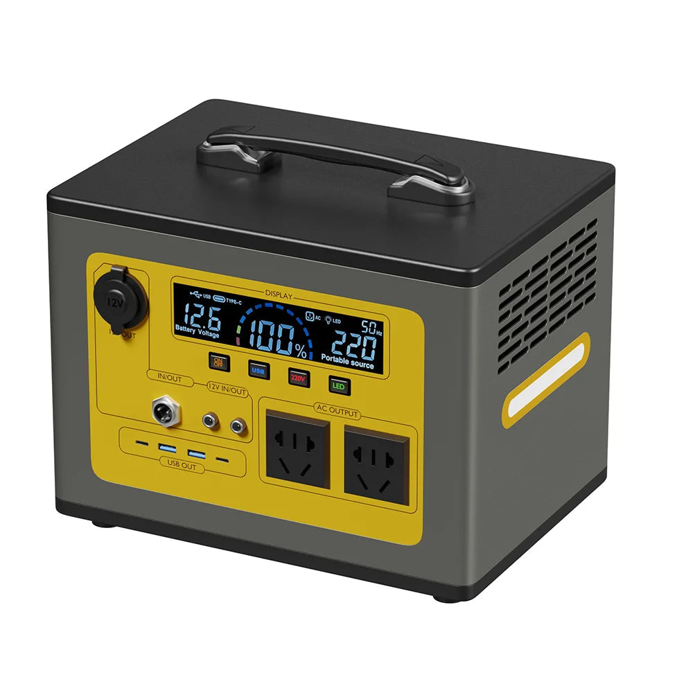 Portable Power Station 1200Wh Solar Generator Pure Sine Wave Backup Battery 220V