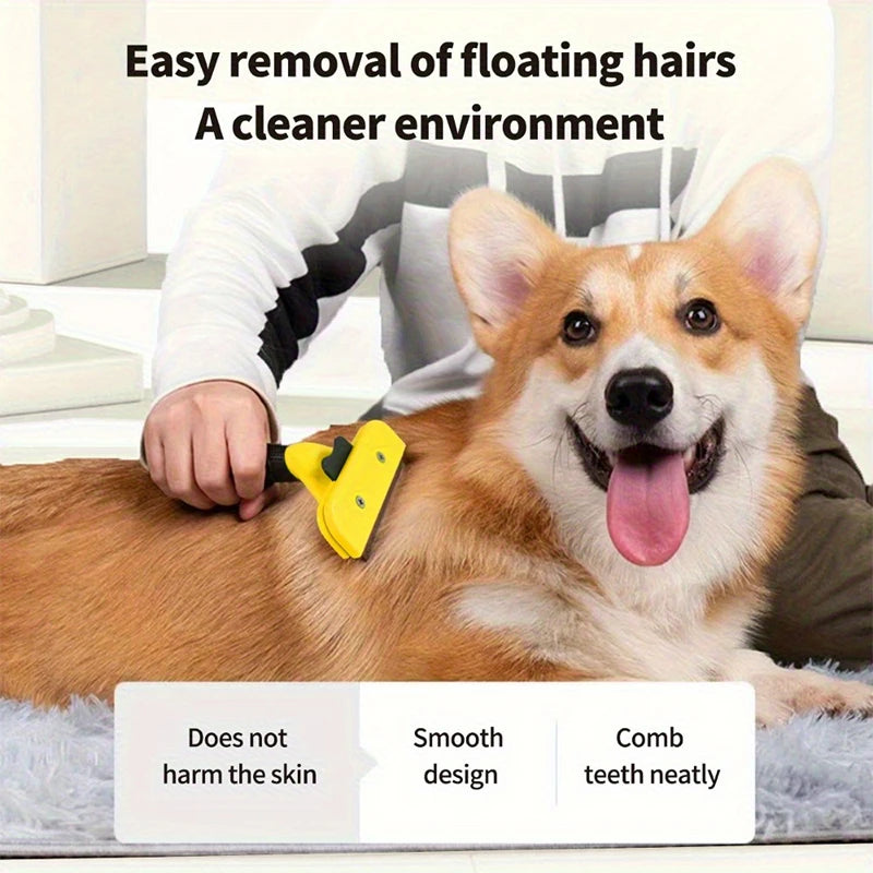Pet Grooming Comb 4.5cm Stainless Steel Hair Removal Deshedding Brush for Cats and Dogs - Small