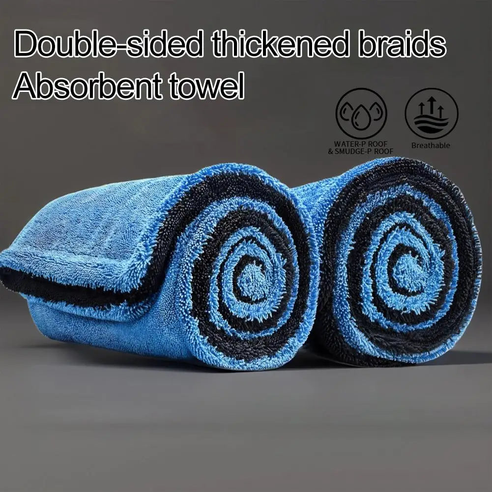 Microfiber Drying Towel 60x120cm 1400GSM Double Sided High Absorbent Cloth - Blue 60cm x 120cm