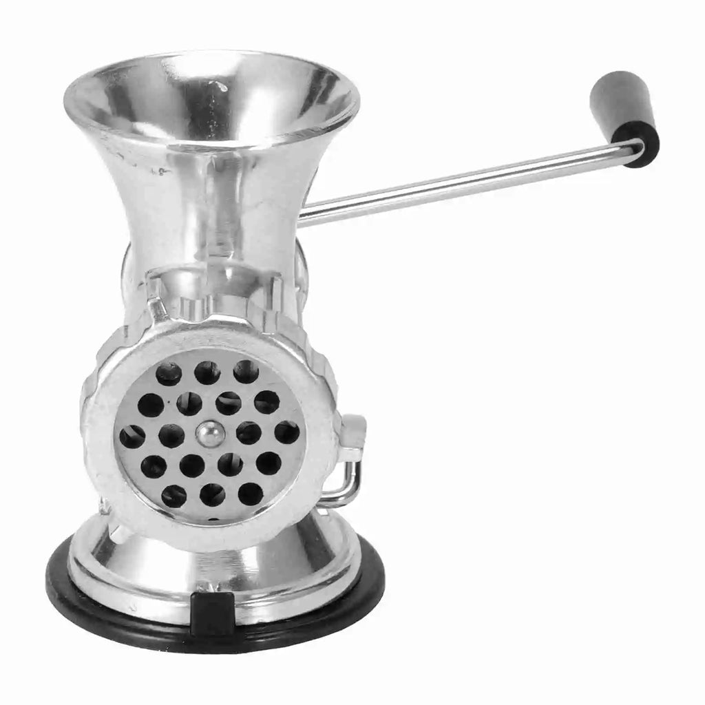Manual Meat Grinder Aluminum Alloy Kitchen Mincer with Suction Base – Silver