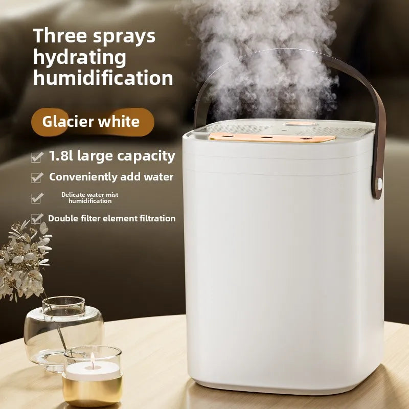 Three Nozzle Humidifier 1.8 L USB Quiet Mist with Night Light - Green