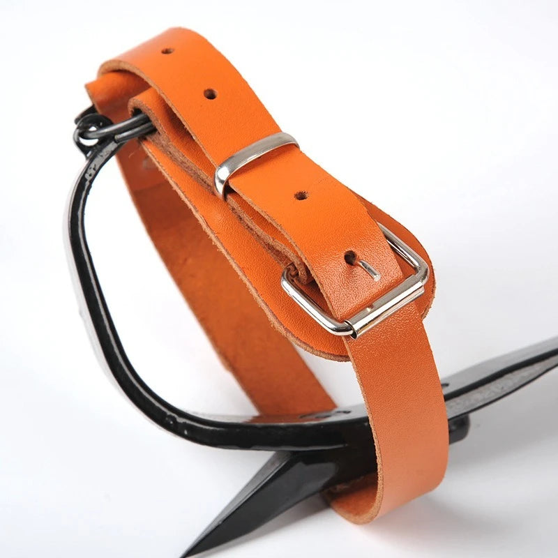 Tree Climbing Spike Pedal Tool Adjustable Straps Fruit Picking Hunting - Orange