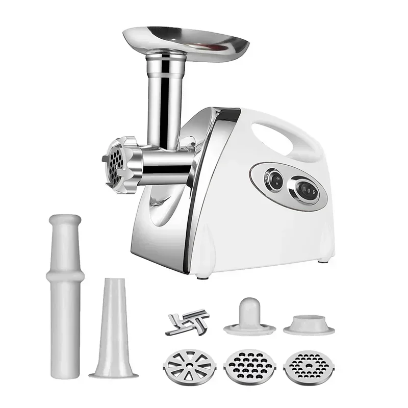 Electric Meat Mincer 2800W Heavy Duty Stainless Steel Food Processor Sausage Maker - White