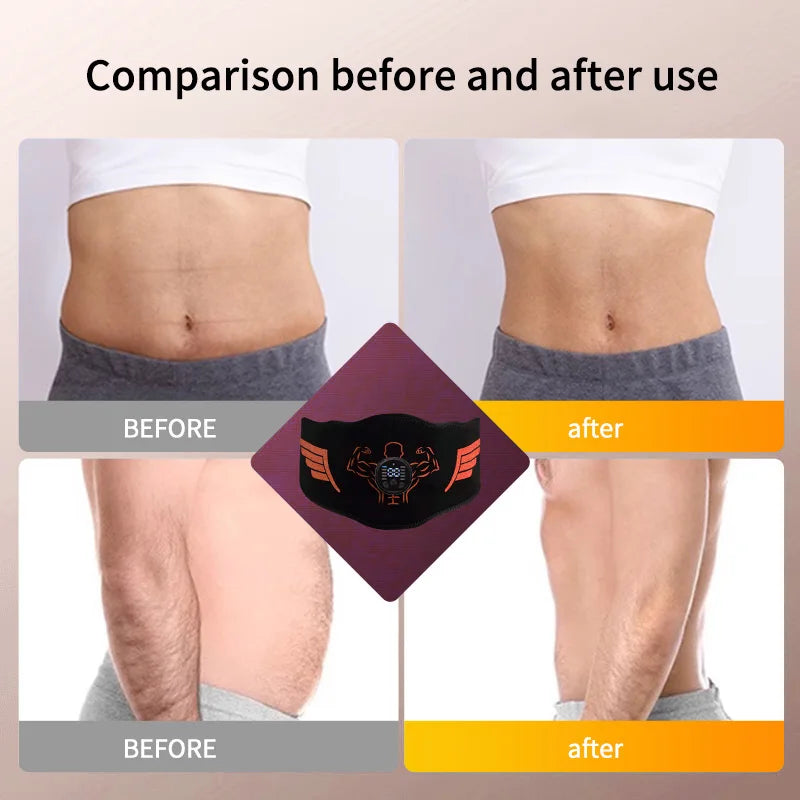 EMS Abdominal Toning Belt Rechargeable Muscle Stimulator Trainer with 10 Modes 30 Levels - 1belt