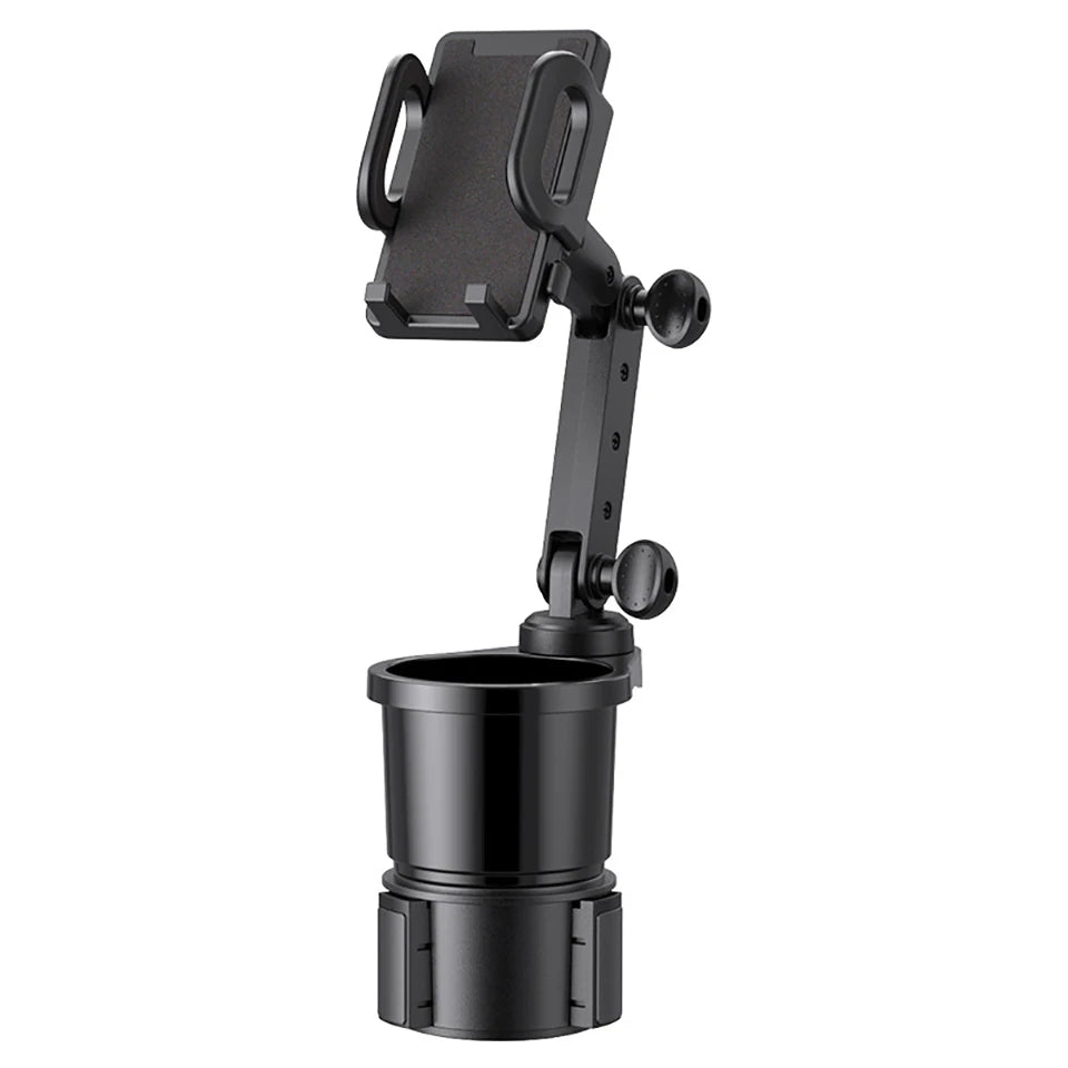 Phone Holder Adjustable Cup Holder Expander 360° Rotating Drink Holder Dashboard Organiser - Black