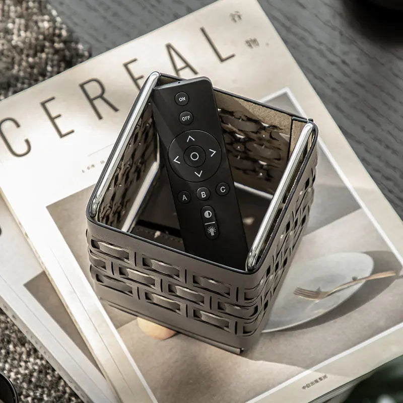 Storage Basket Desktop Organiser with Metal Frame for Home and Office - Black