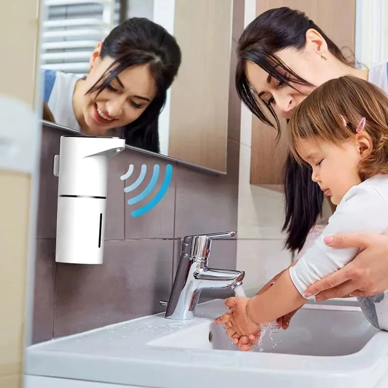 350ml Automatic Touchless Soap Dispenser USB Rechargeable Wall Mounted Contact-Free Hand Soap Dispenser – White