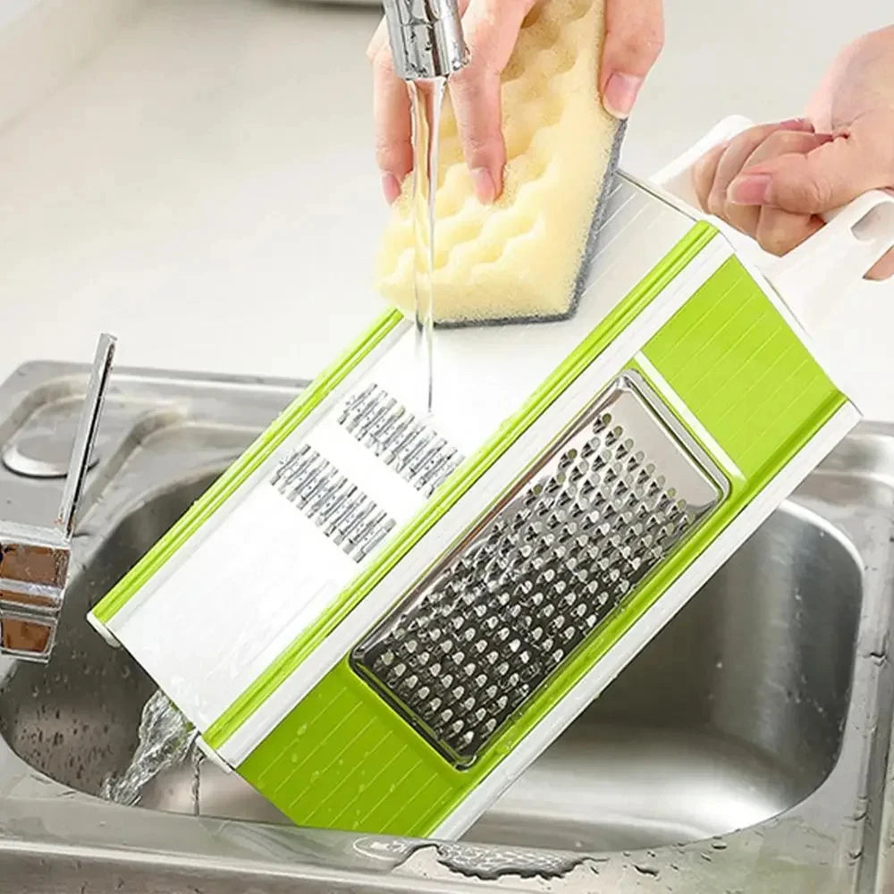 Vegetable Grater 5 in 1 Stainless Steel Manual Slicer Dicer Shredder with Storage Container
