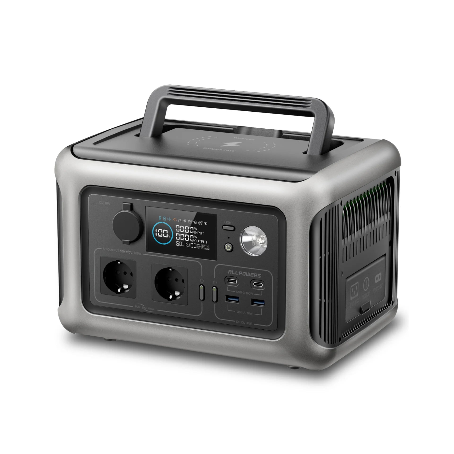 Portable Power Station 299Wh LiFePO4 Battery Backup with 600W Pure Sine Wave Inverter and UPS Function