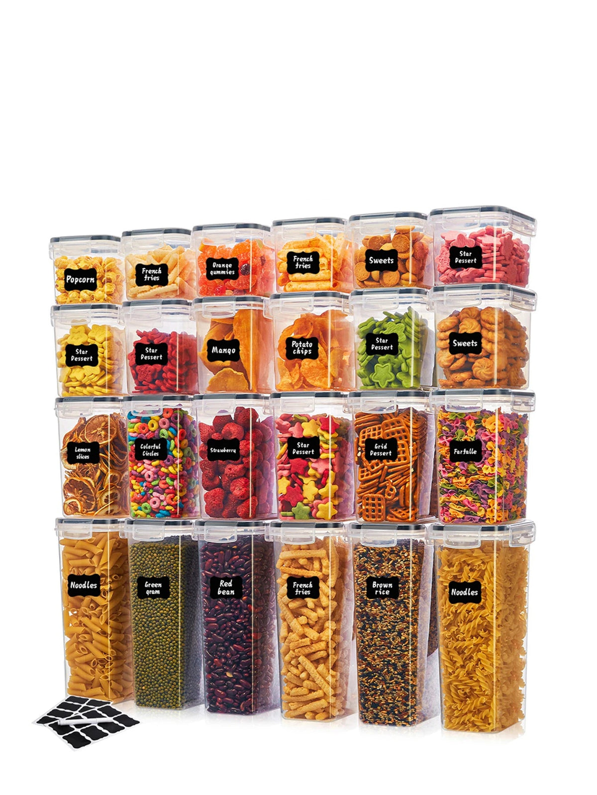 24-Piece Food Storage Containers BPA-Free Airtight Plastic Kitchen Organiser