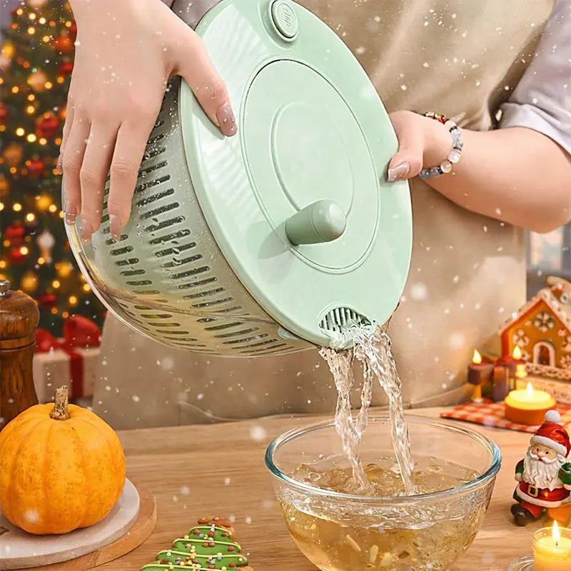 7-Piece Multifunction Salad Spinner Set Vegetable Washer Chopper Slicer Grater – White