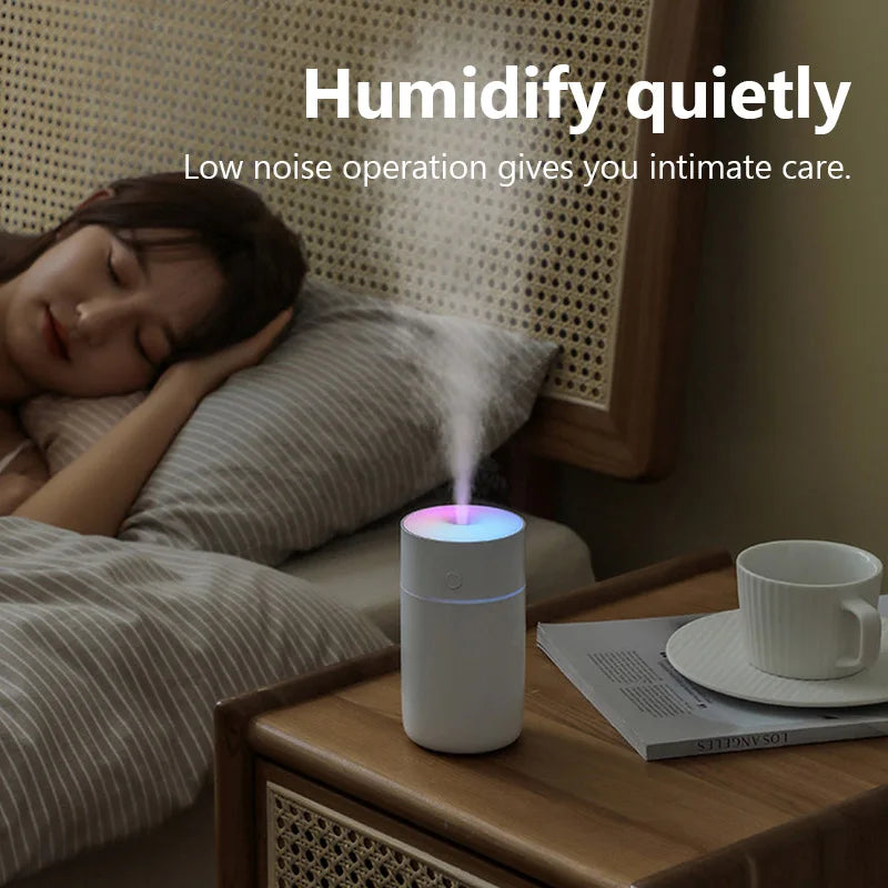 Portable Humidifier 230 mL USB Rechargeable Cordless Mist with Light - Pink