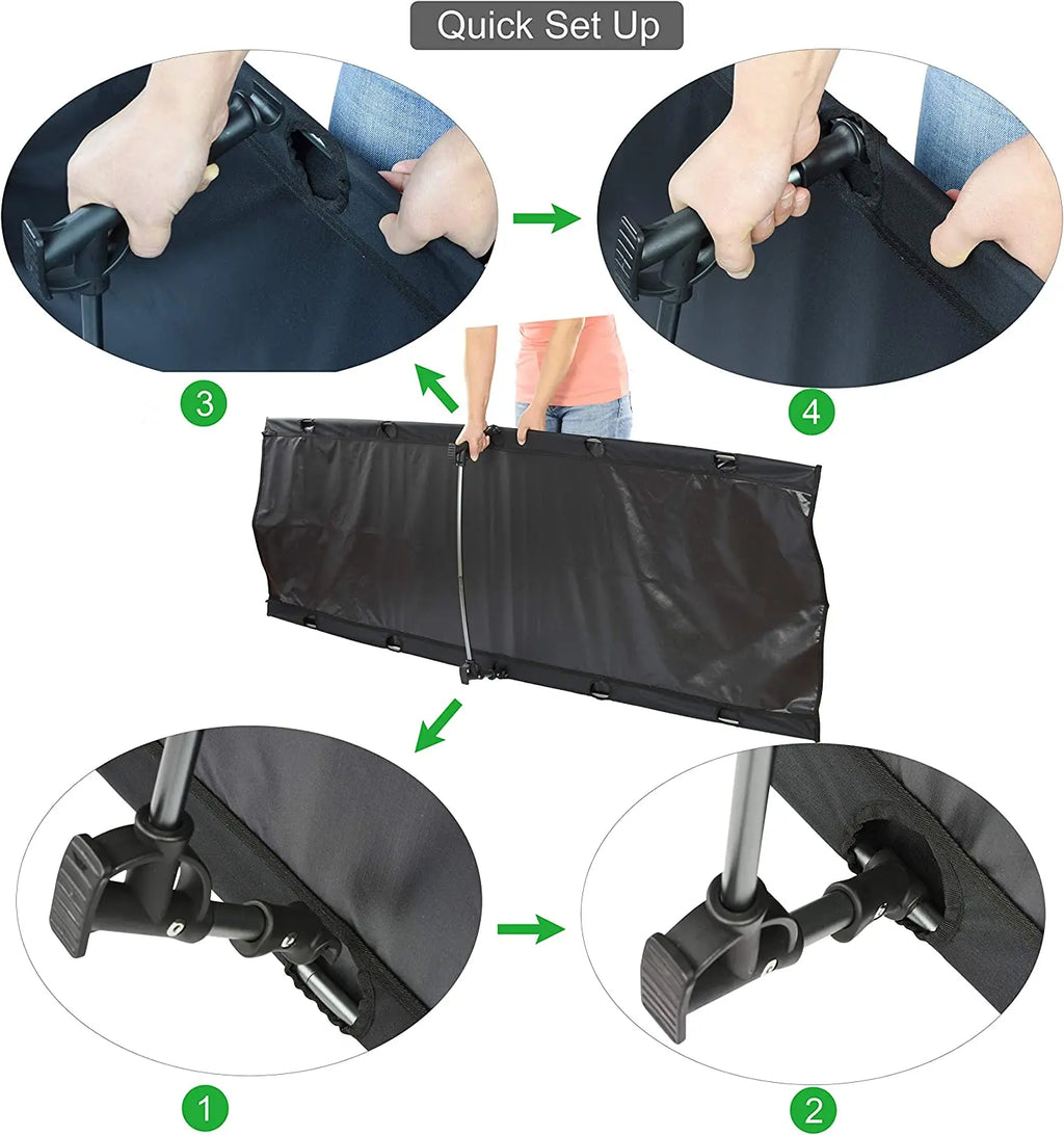 Ultralight Outdoor Folding Camping Cot 190x65cm Aluminum Alloy Travel Bed - Black