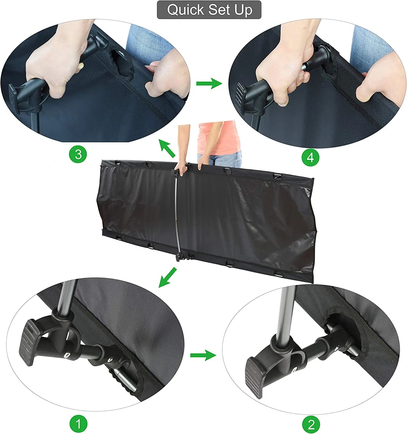 Ultralight Outdoor Folding Camping Cot 190x65cm Aluminum Alloy Travel Bed - Black