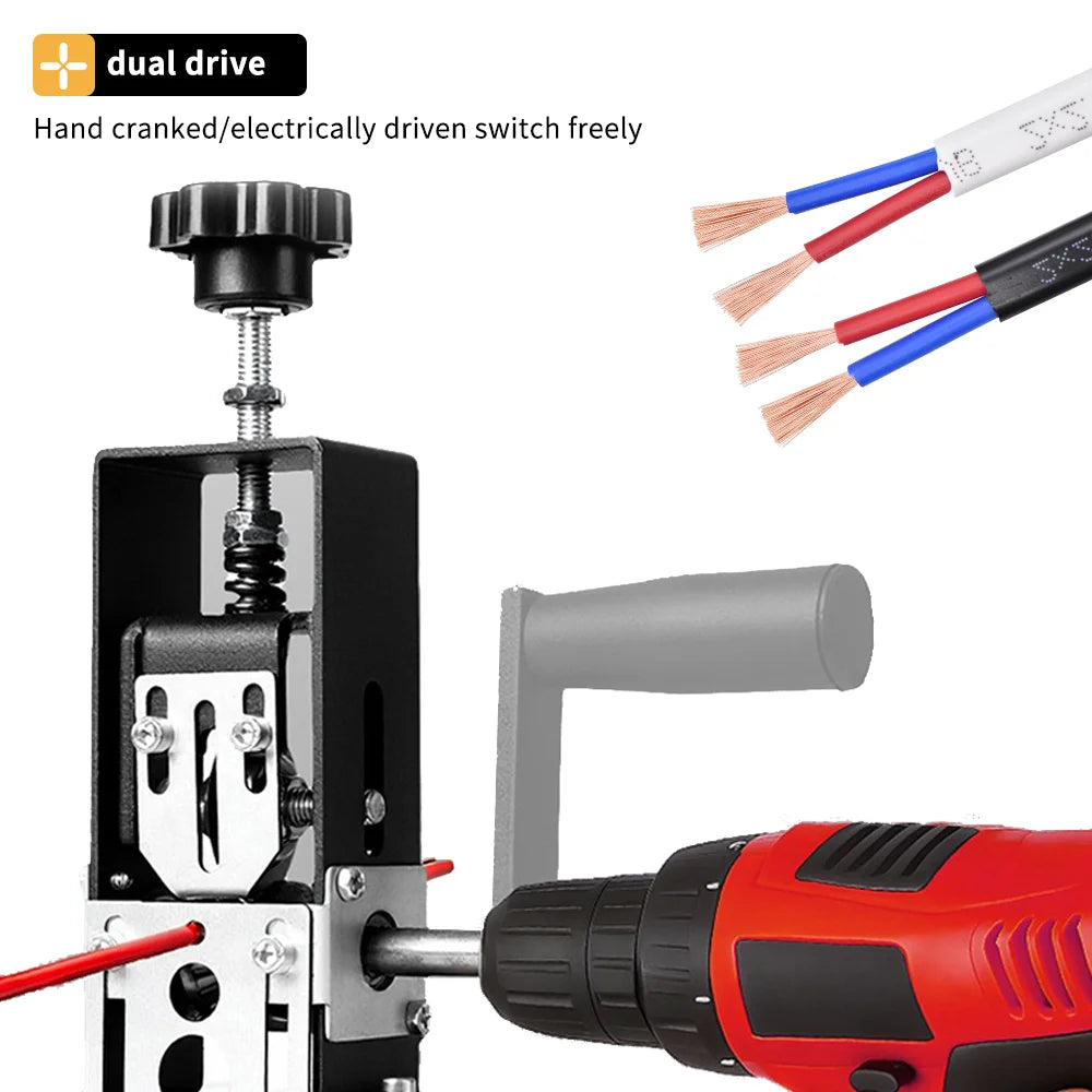 Wire Stripper Portable Heavy Duty Manual Wire Stripping Tool 1-70mm² Single Blade Hand Crank Cutter
