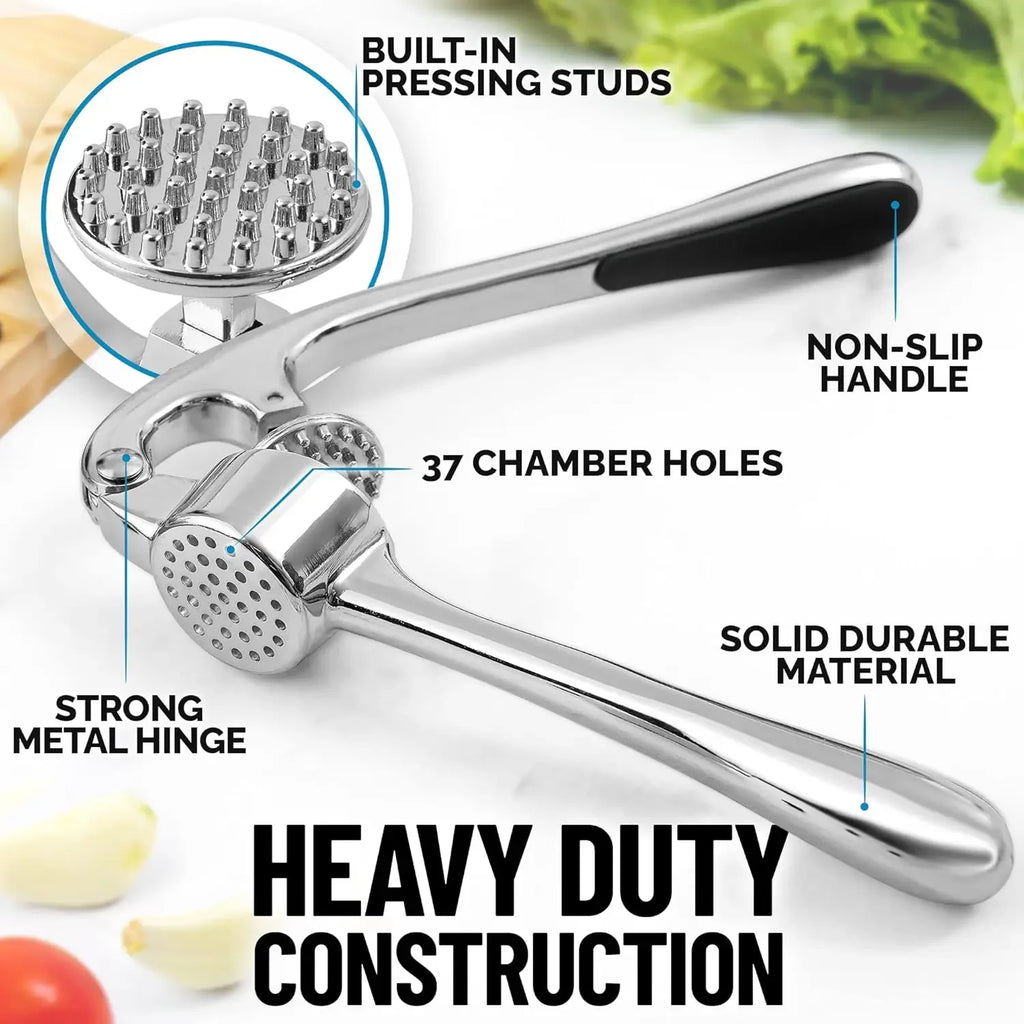 Garlic Press Aluminium Alloy Manual Easy Squeeze Garlic Mincer Rust Resistant Kitchen Tool Set