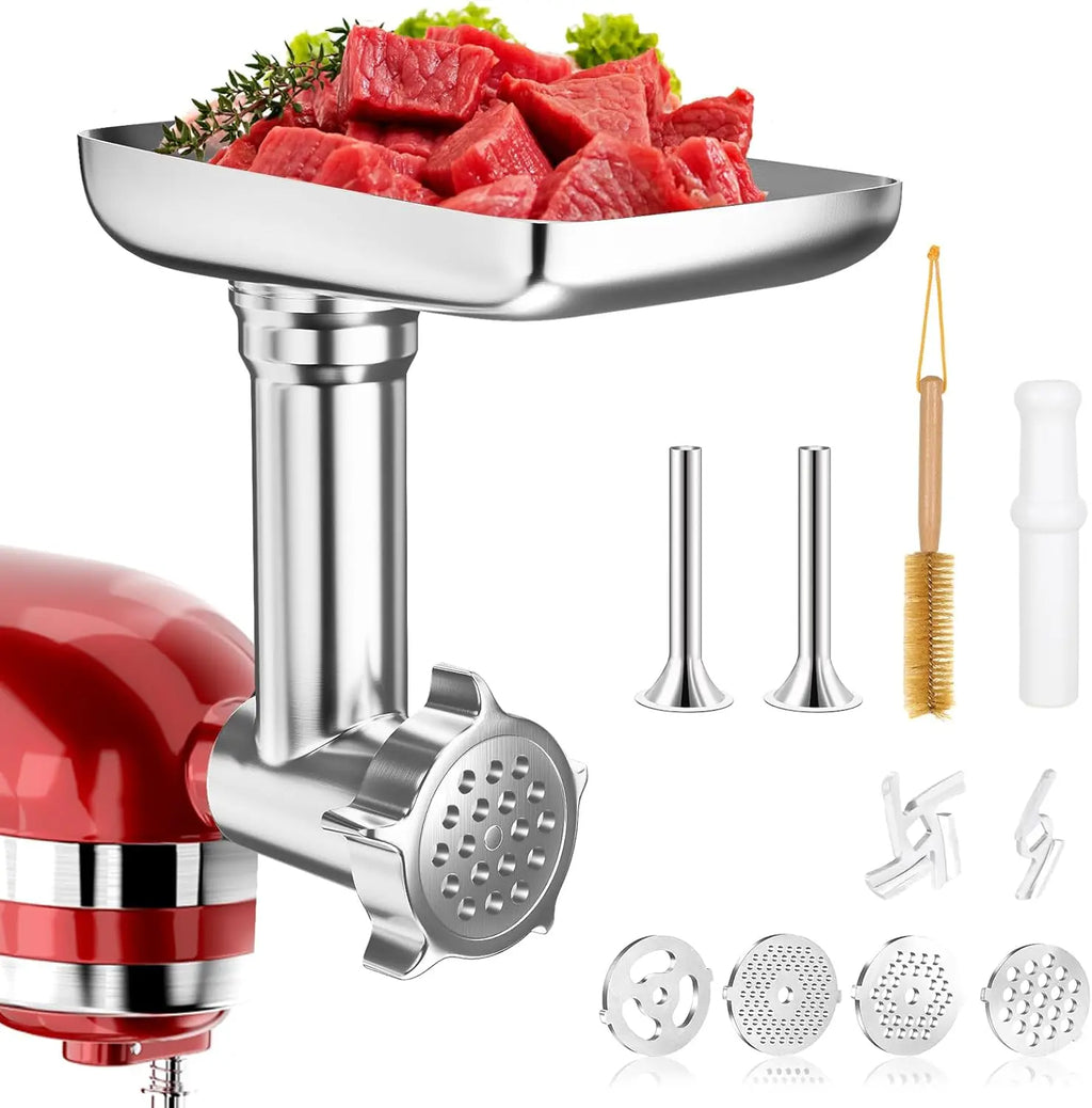 Metal Food Grinder Attachment – Stand Mixer Meat Grinder & Sausage Stuffer