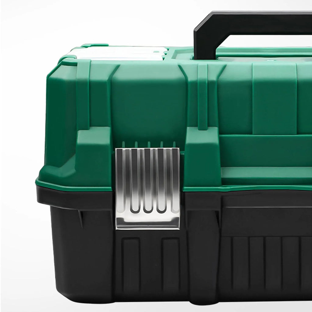 Portable Heavy Duty Triple Folding Tool Storage Case 42 cm Plastic Organizer Toolbox